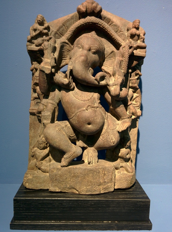 Dancing Ganesha, India, 900-1000 AD, sandstone, Fitchburg Art Museum. Photograph by Tad Suiter.